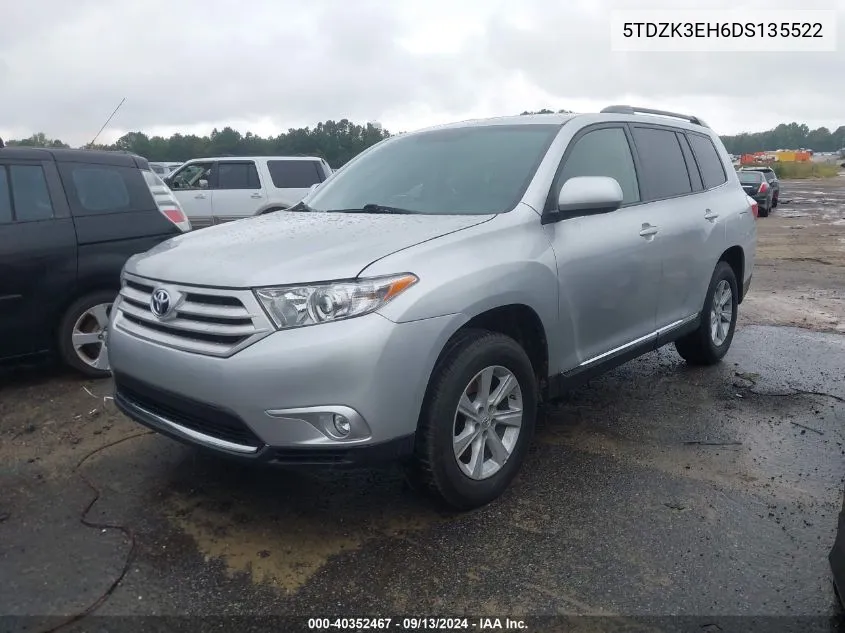 5TDZK3EH6DS135522 2013 Toyota Highlander Base Plus V6