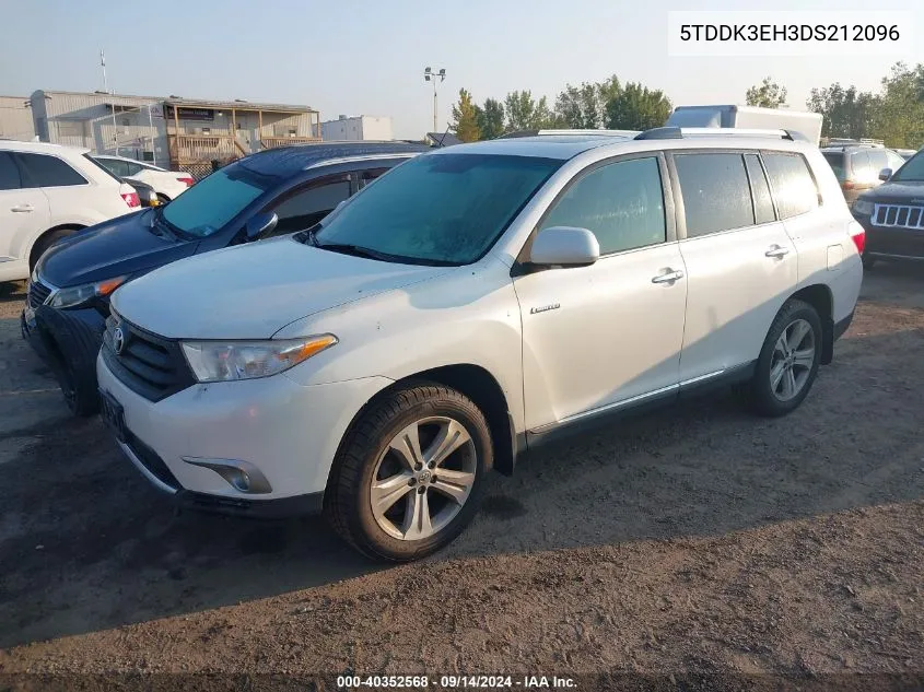 2013 Toyota Highlander Limited V6 VIN: 5TDDK3EH3DS212096 Lot: 40352568