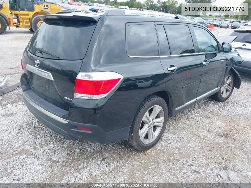 5TDDK3EH3DS221770 2013 Toyota Highlander Limited