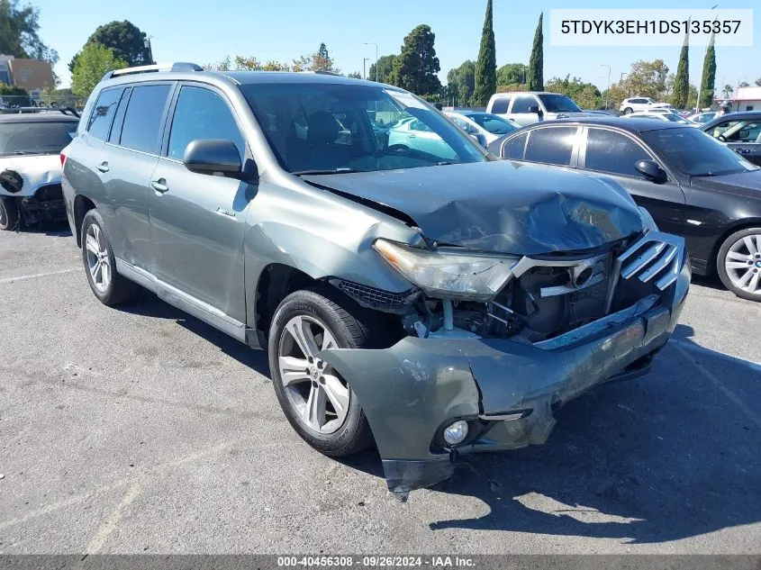 2013 Toyota Highlander Limited V6 VIN: 5TDYK3EH1DS135357 Lot: 40456308