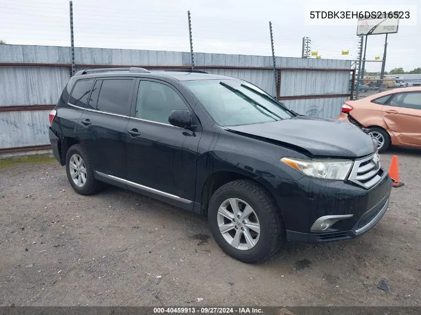 2013 Toyota Highlander Se V6 VIN: 5TDBK3EH6DS216523 Lot: 40459913