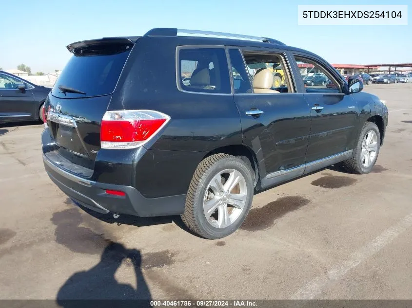 5TDDK3EHXDS254104 2013 Toyota Highlander Limited V6