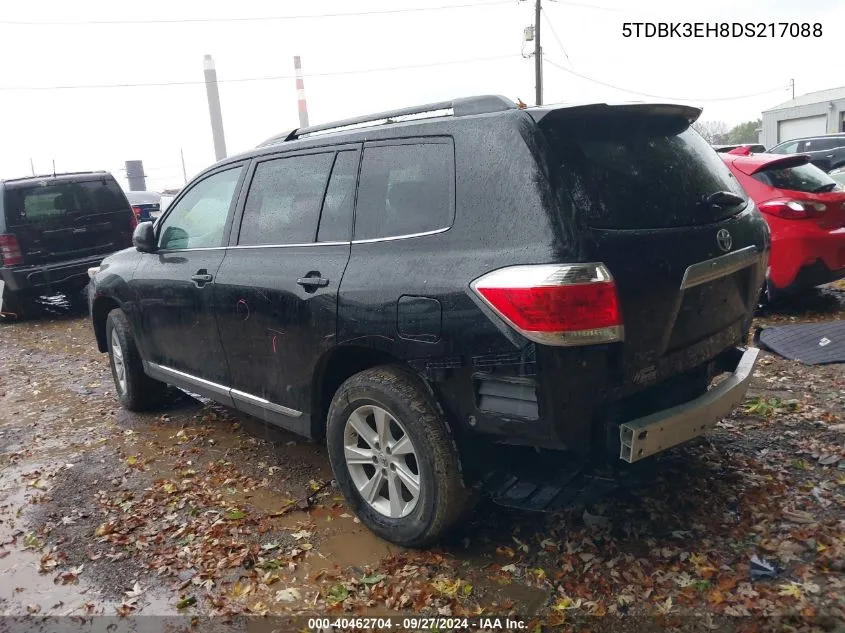 2013 Toyota Highlander Se V6 VIN: 5TDBK3EH8DS217088 Lot: 40462704