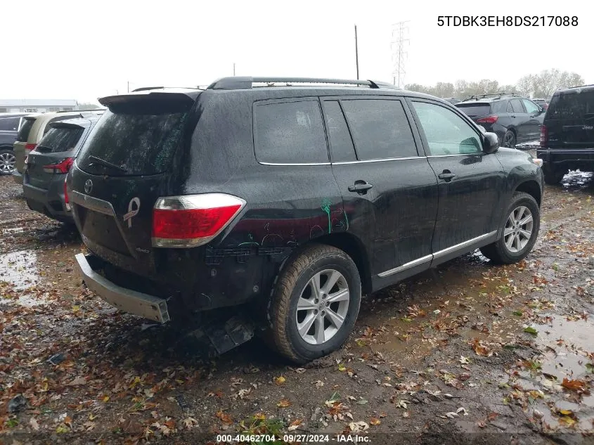 2013 Toyota Highlander Se V6 VIN: 5TDBK3EH8DS217088 Lot: 40462704