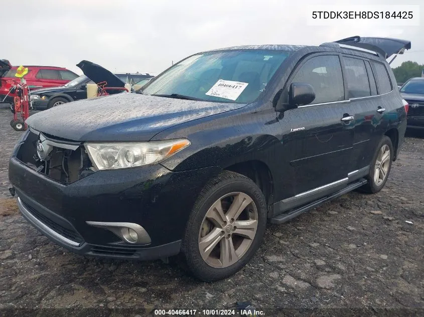 2013 Toyota Highlander Limited V6 VIN: 5TDDK3EH8DS184425 Lot: 40466417