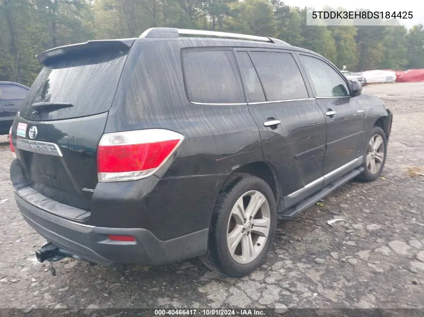 2013 Toyota Highlander Limited V6 VIN: 5TDDK3EH8DS184425 Lot: 40466417