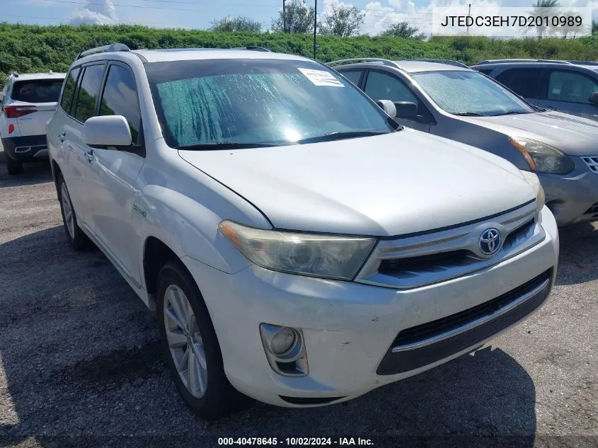 2013 Toyota Highlander Hybrid Limited V6 VIN: JTEDC3EH7D2010989 Lot: 40478645