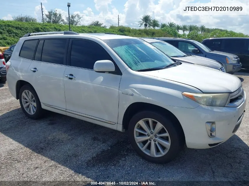 2013 Toyota Highlander Hybrid Limited V6 VIN: JTEDC3EH7D2010989 Lot: 40478645