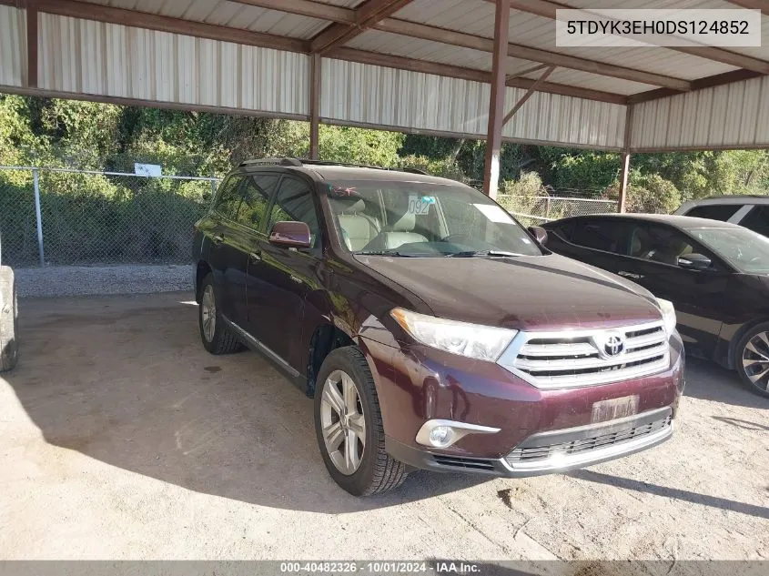 5TDYK3EH0DS124852 2013 Toyota Highlander Limited V6