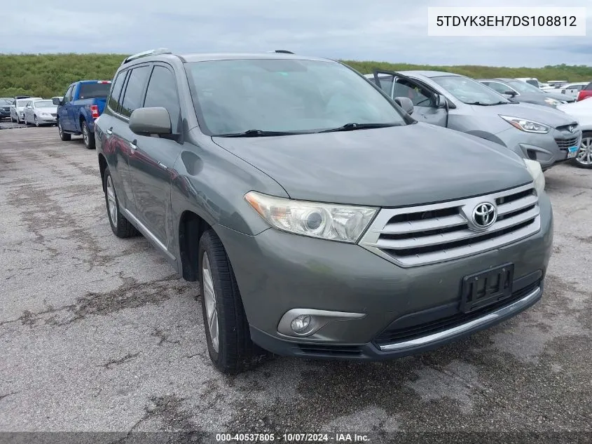 5TDYK3EH7DS108812 2013 Toyota Highlander Limited