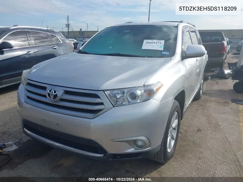 5TDZK3EH5DS118209 2013 Toyota Highlander Base Plus V6