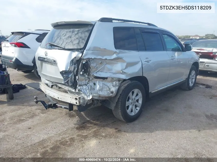 5TDZK3EH5DS118209 2013 Toyota Highlander Base Plus V6