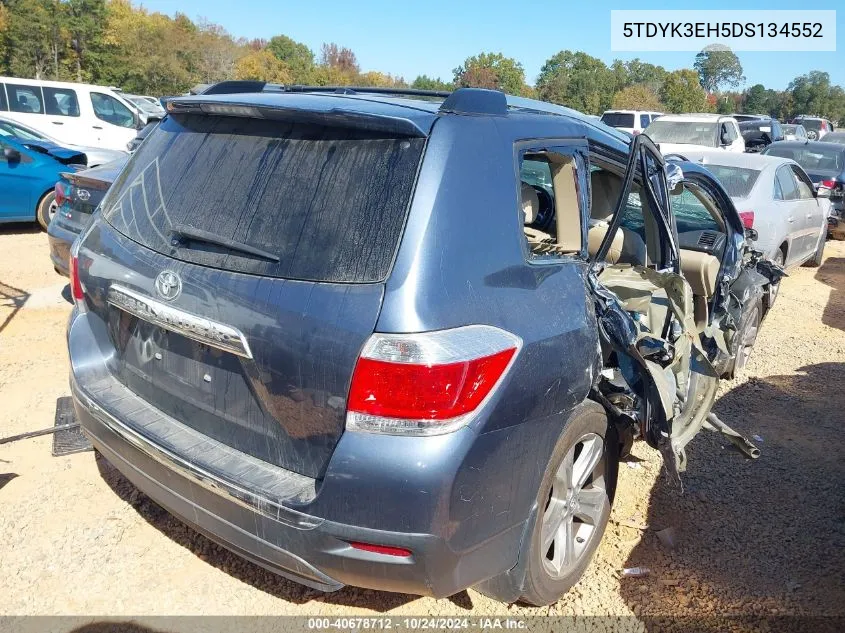 5TDYK3EH5DS134552 2013 Toyota Highlander Limited