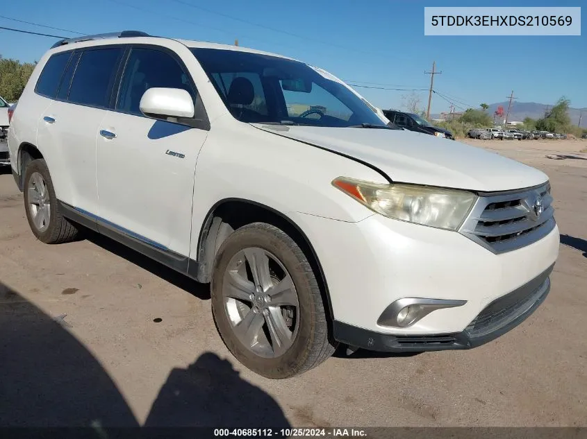 2013 Toyota Highlander Limited V6 VIN: 5TDDK3EHXDS210569 Lot: 40685112