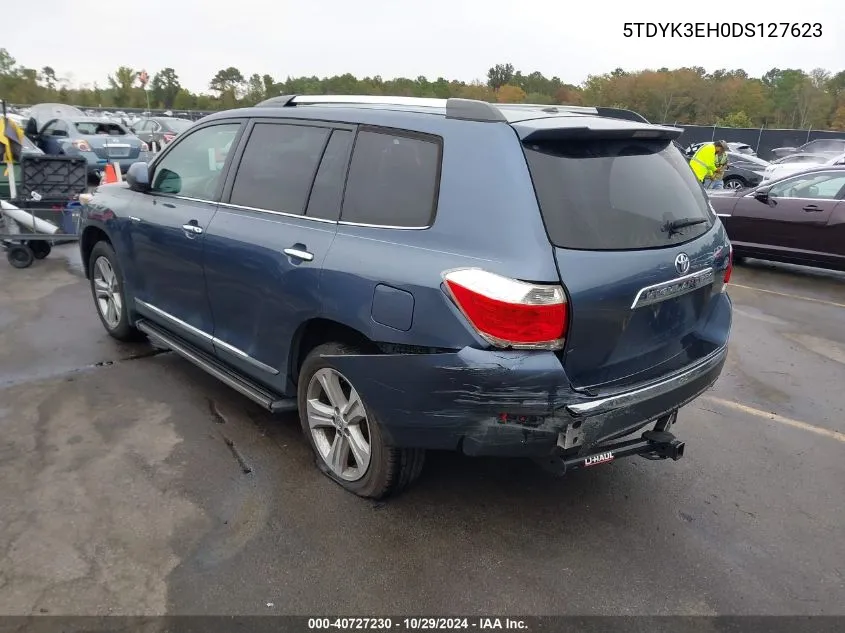 5TDYK3EH0DS127623 2013 Toyota Highlander Limited V6