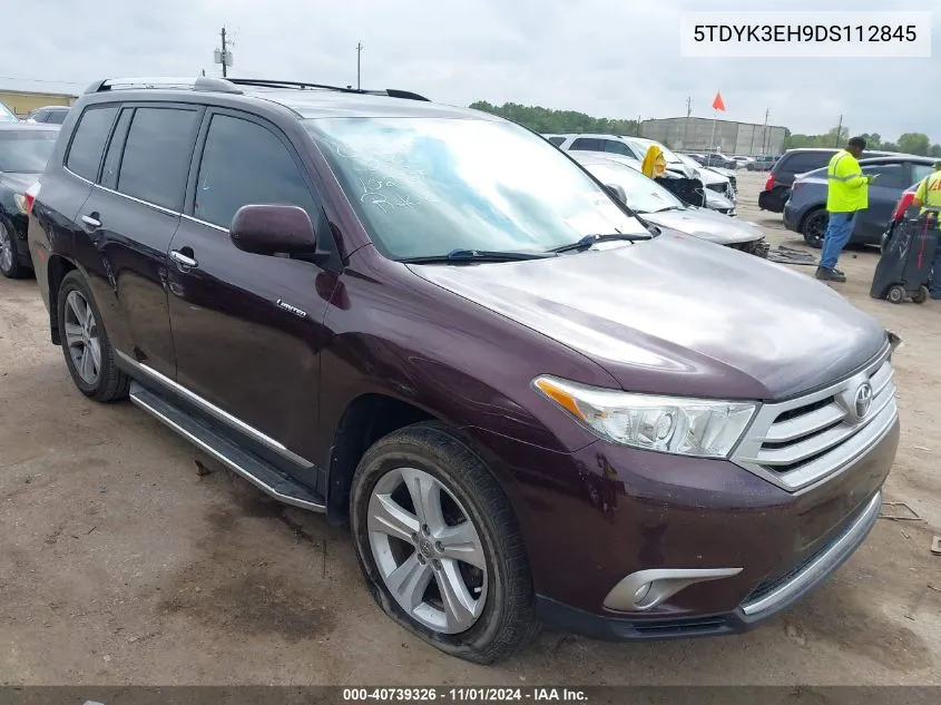 2013 Toyota Highlander Limited V6 VIN: 5TDYK3EH9DS112845 Lot: 40739326