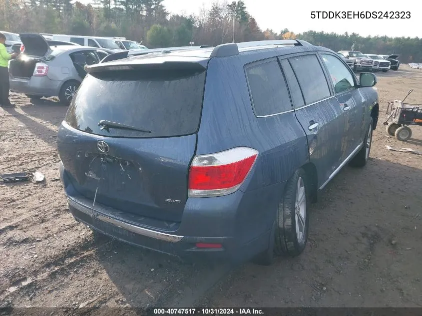 2013 Toyota Highlander Limited V6 VIN: 5TDDK3EH6DS242323 Lot: 40747517