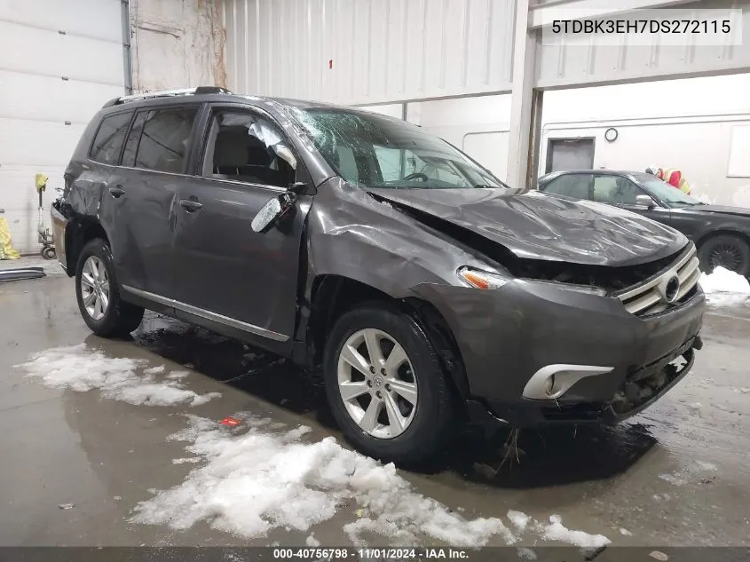 2013 Toyota Highlander Base V6 (A5) VIN: 5TDBK3EH7DS272115 Lot: 40756798