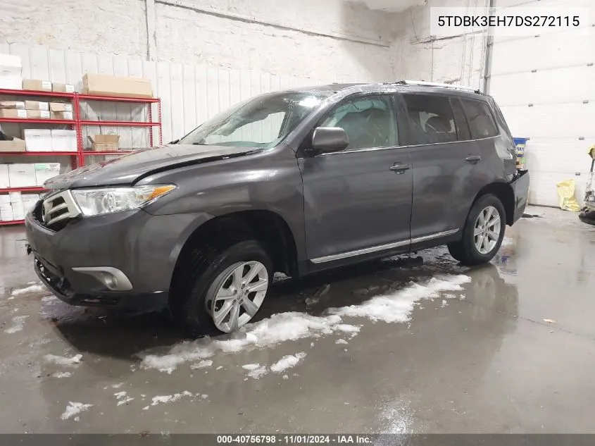 2013 Toyota Highlander Base V6 (A5) VIN: 5TDBK3EH7DS272115 Lot: 40756798