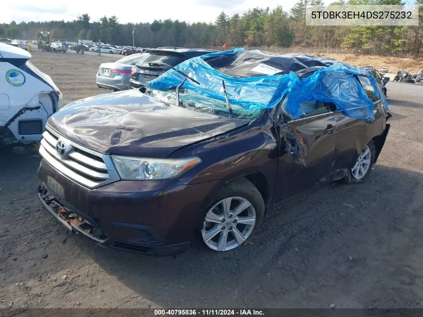 2013 Toyota Highlander Base V6 (A5) VIN: 5TDBK3EH4DS275232 Lot: 40795836