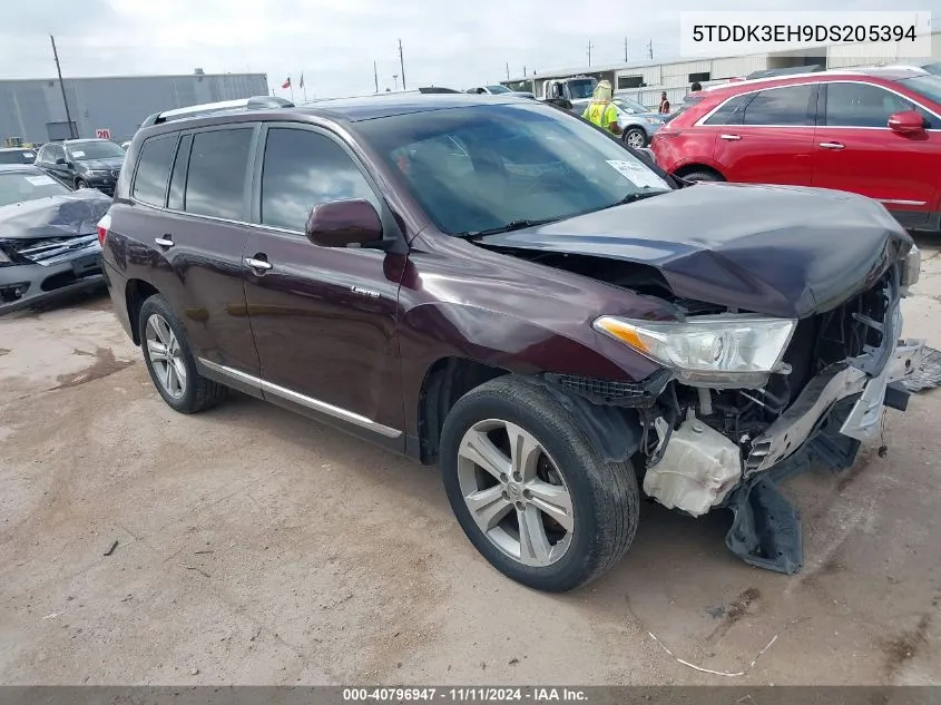 2013 Toyota Highlander Limited VIN: 5TDDK3EH9DS205394 Lot: 40796947