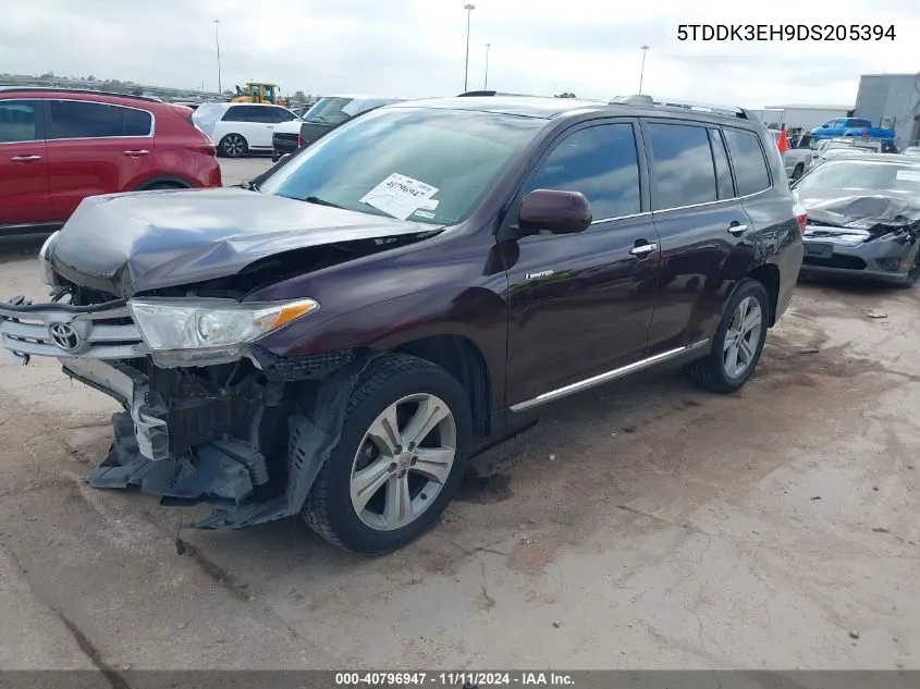 2013 Toyota Highlander Limited VIN: 5TDDK3EH9DS205394 Lot: 40796947