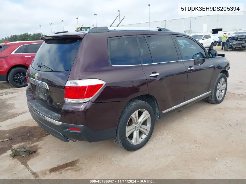 2013 Toyota Highlander Limited VIN: 5TDDK3EH9DS205394 Lot: 40796947