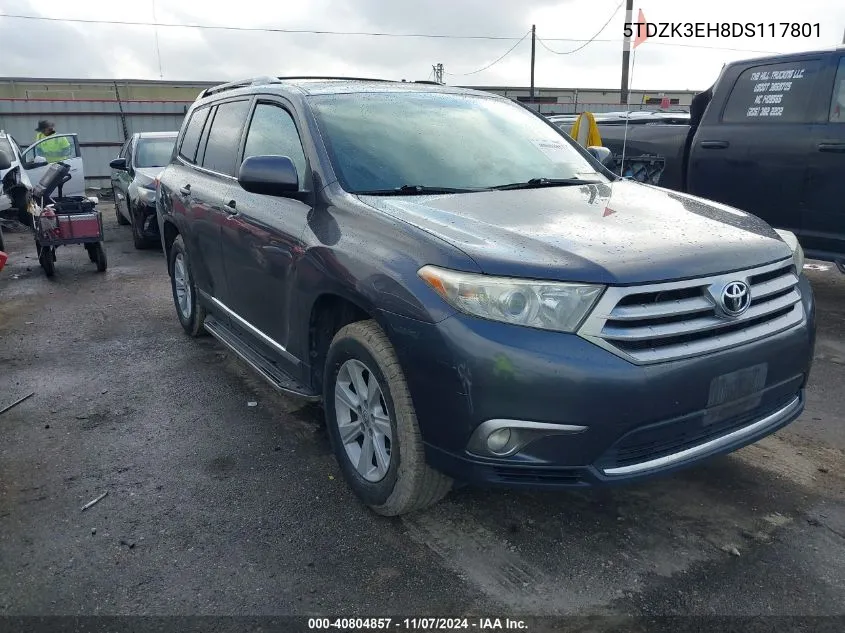 5TDZK3EH8DS117801 2013 Toyota Highlander Plus/Se