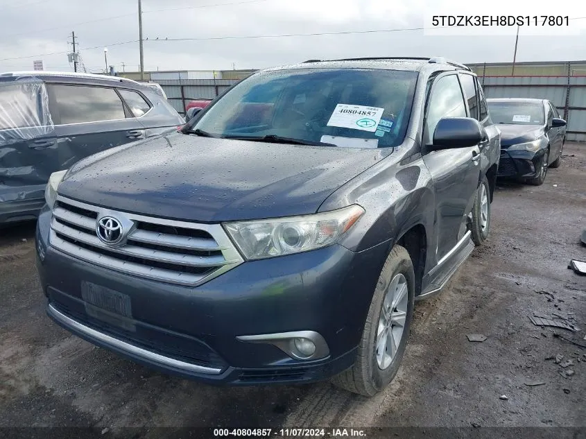 5TDZK3EH8DS117801 2013 Toyota Highlander Plus/Se