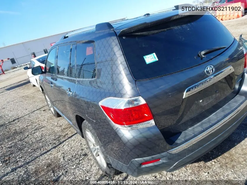 2013 Toyota Highlander Limited V6 VIN: 5TDDK3EHXDS211902 Lot: 40805455