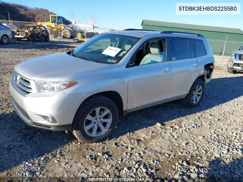 2013 Toyota Highlander Se V6 VIN: 5TDBK3EH8DS225580 Lot: 40821765