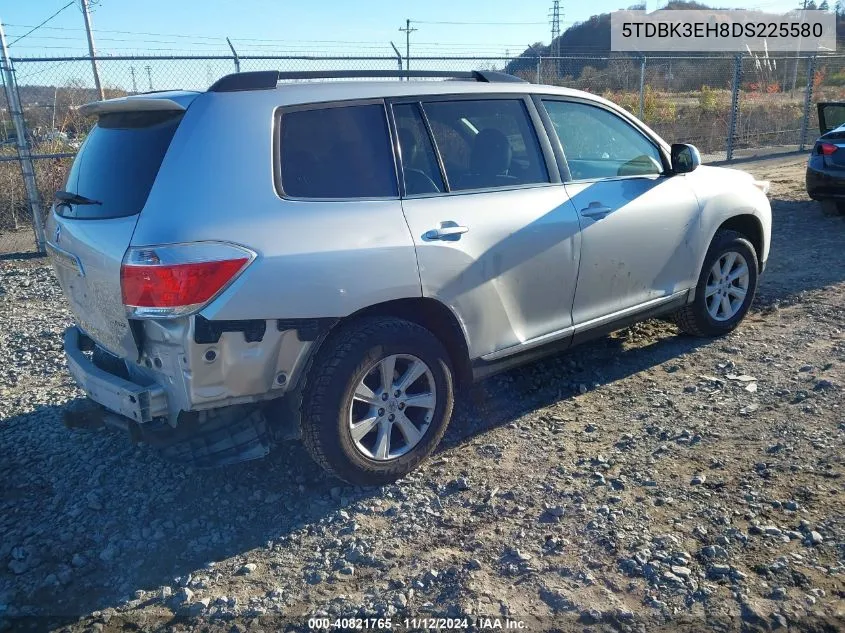 2013 Toyota Highlander Se V6 VIN: 5TDBK3EH8DS225580 Lot: 40821765