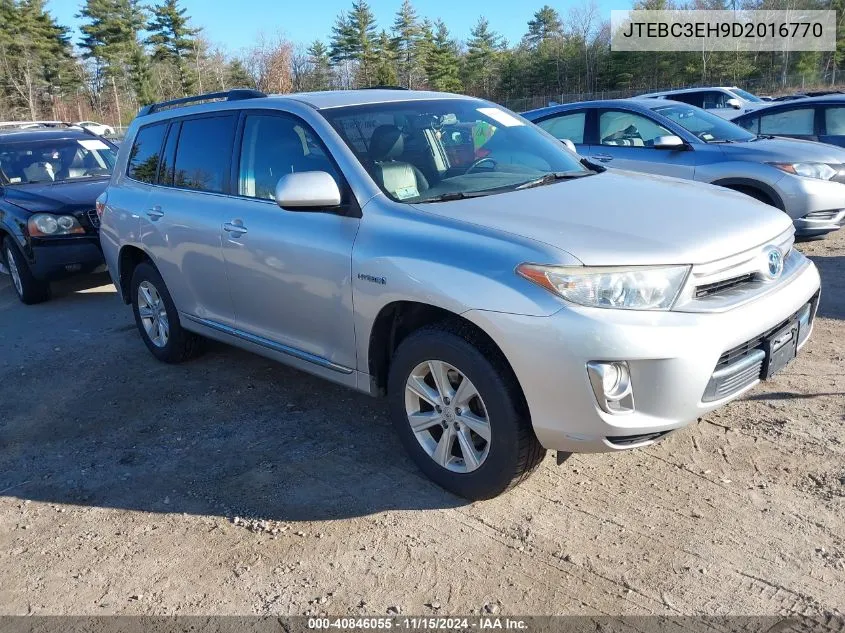 2013 Toyota Highlander Hybrid VIN: JTEBC3EH9D2016770 Lot: 40846055