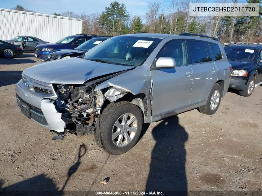 2013 Toyota Highlander Hybrid VIN: JTEBC3EH9D2016770 Lot: 40846055