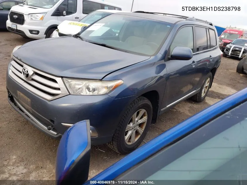 2013 Toyota Highlander Base Plus V6 VIN: 5TDBK3EH1DS238798 Lot: 40846978