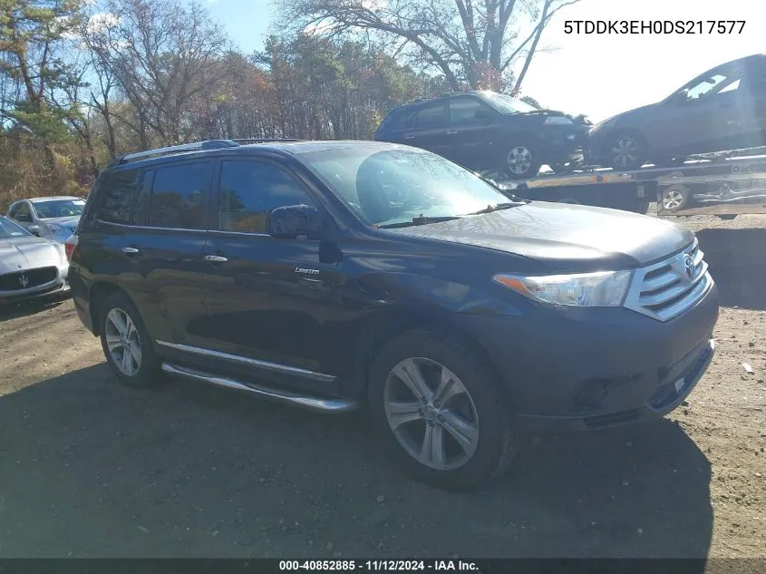 2013 Toyota Highlander Limited V6 VIN: 5TDDK3EH0DS217577 Lot: 40852885