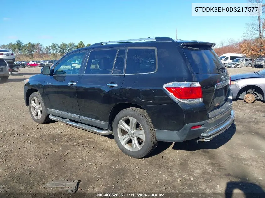 2013 Toyota Highlander Limited V6 VIN: 5TDDK3EH0DS217577 Lot: 40852885