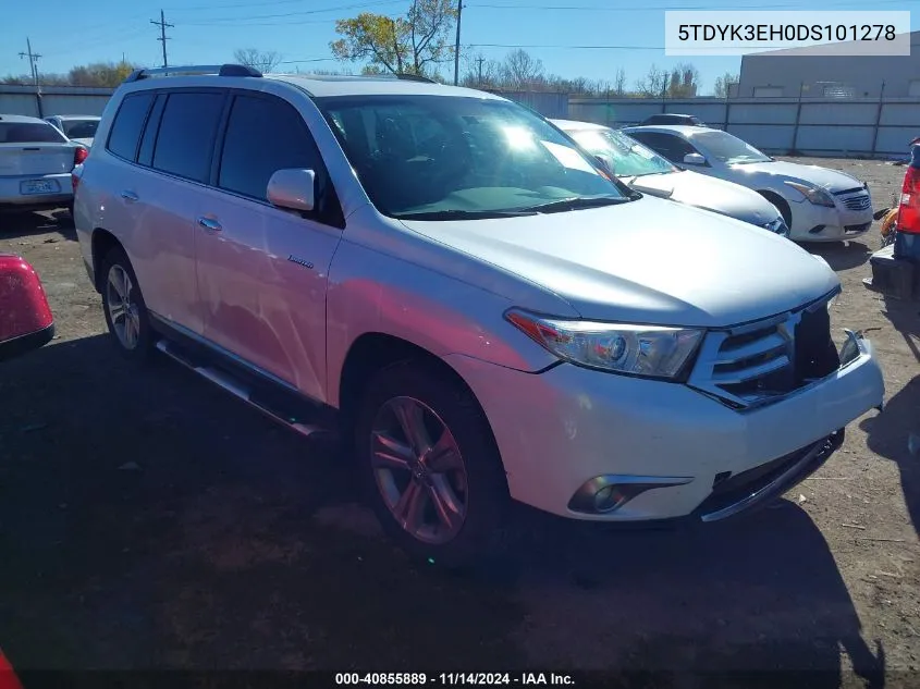 2013 Toyota Highlander Limited V6 VIN: 5TDYK3EH0DS101278 Lot: 40855889