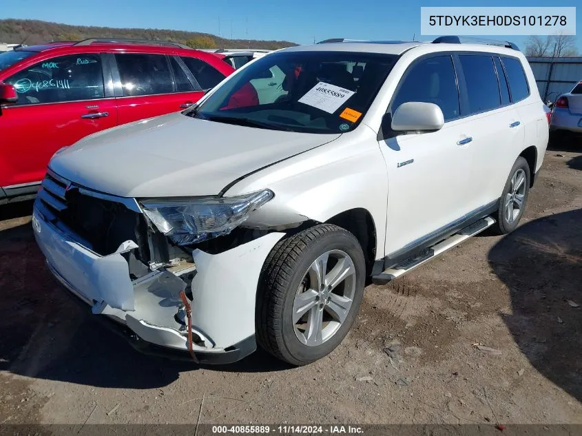 2013 Toyota Highlander Limited V6 VIN: 5TDYK3EH0DS101278 Lot: 40855889