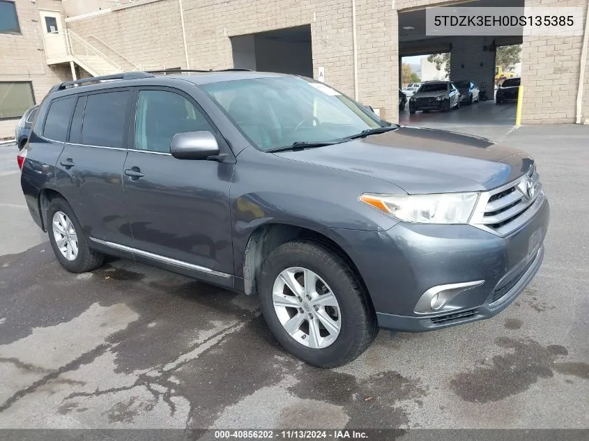 2013 Toyota Highlander Plus/Se VIN: 5TDZK3EH0DS135385 Lot: 40856202