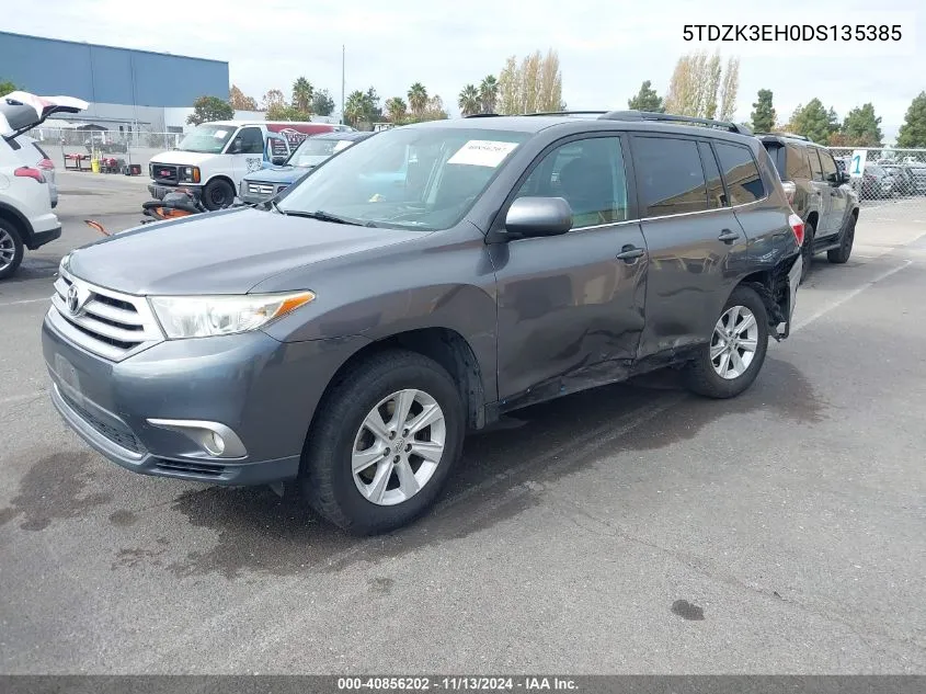 2013 Toyota Highlander Plus/Se VIN: 5TDZK3EH0DS135385 Lot: 40856202