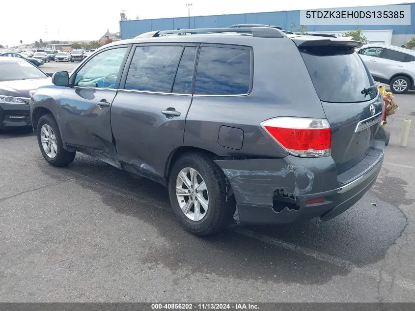 2013 Toyota Highlander Plus/Se VIN: 5TDZK3EH0DS135385 Lot: 40856202