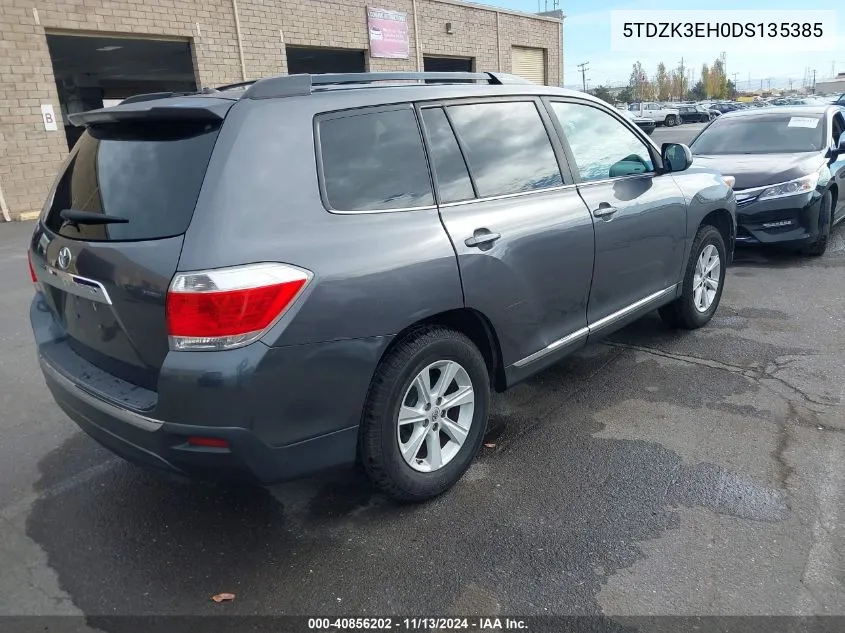 2013 Toyota Highlander Plus/Se VIN: 5TDZK3EH0DS135385 Lot: 40856202