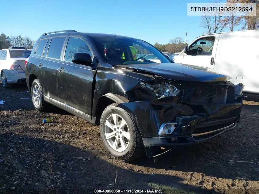 2013 Toyota Highlander Se V6 VIN: 5TDBK3EH9DS212594 Lot: 40858058