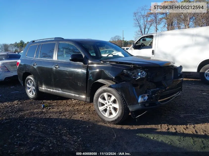 2013 Toyota Highlander Se V6 VIN: 5TDBK3EH9DS212594 Lot: 40858058