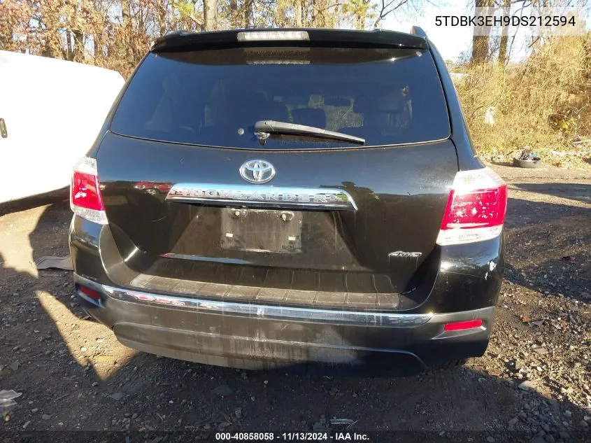 2013 Toyota Highlander Se V6 VIN: 5TDBK3EH9DS212594 Lot: 40858058