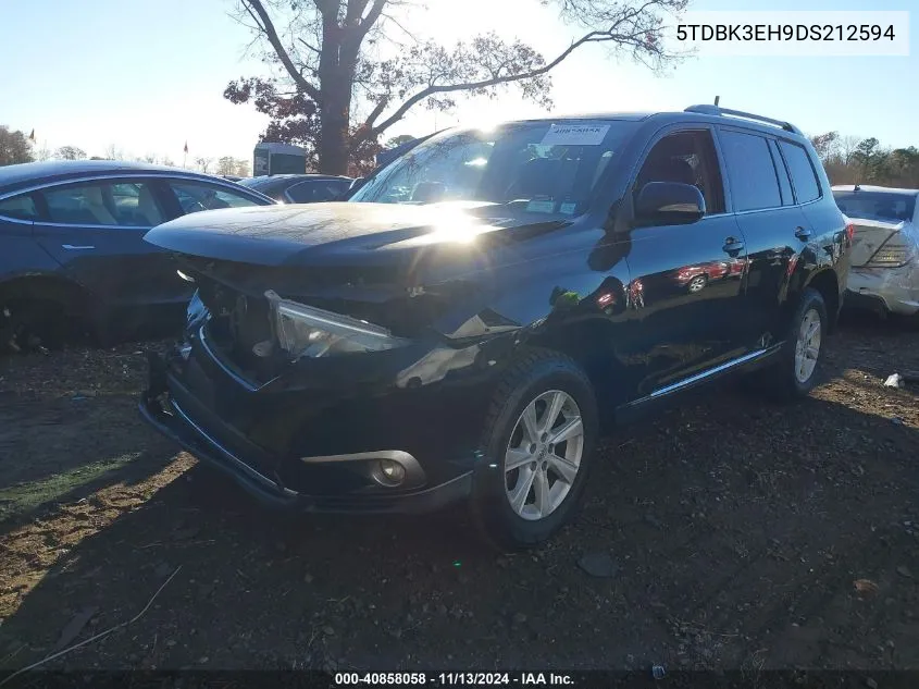 2013 Toyota Highlander Se V6 VIN: 5TDBK3EH9DS212594 Lot: 40858058