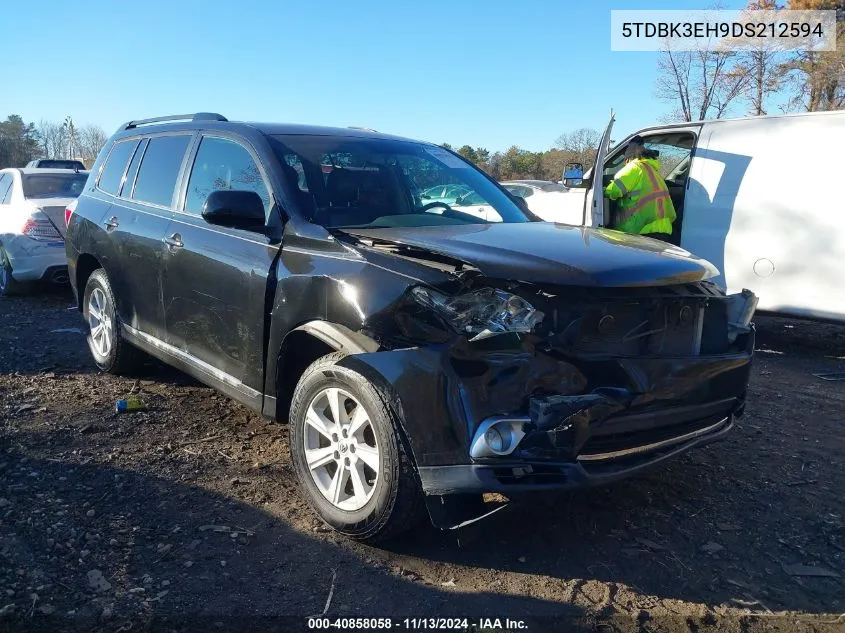 2013 Toyota Highlander Se V6 VIN: 5TDBK3EH9DS212594 Lot: 40858058