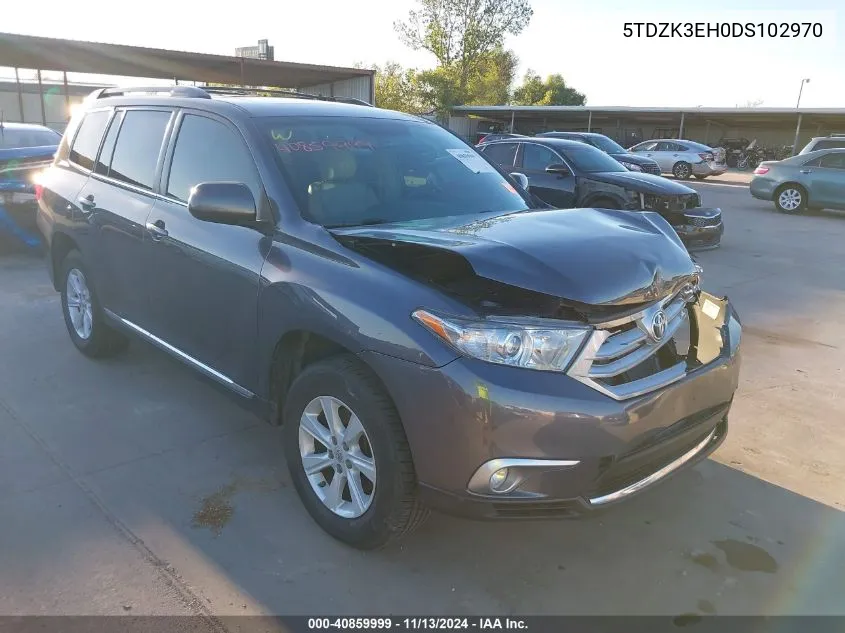 2013 Toyota Highlander Se V6 VIN: 5TDZK3EH0DS102970 Lot: 40859999