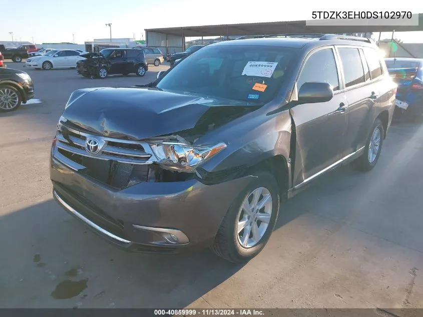 2013 Toyota Highlander Se V6 VIN: 5TDZK3EH0DS102970 Lot: 40859999